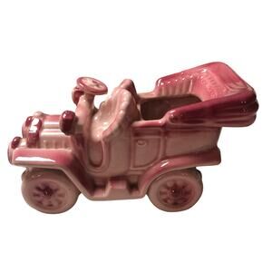 Vintage 1950’s L&M MCM Retro pink Ceramic Buggy Planter 7.5